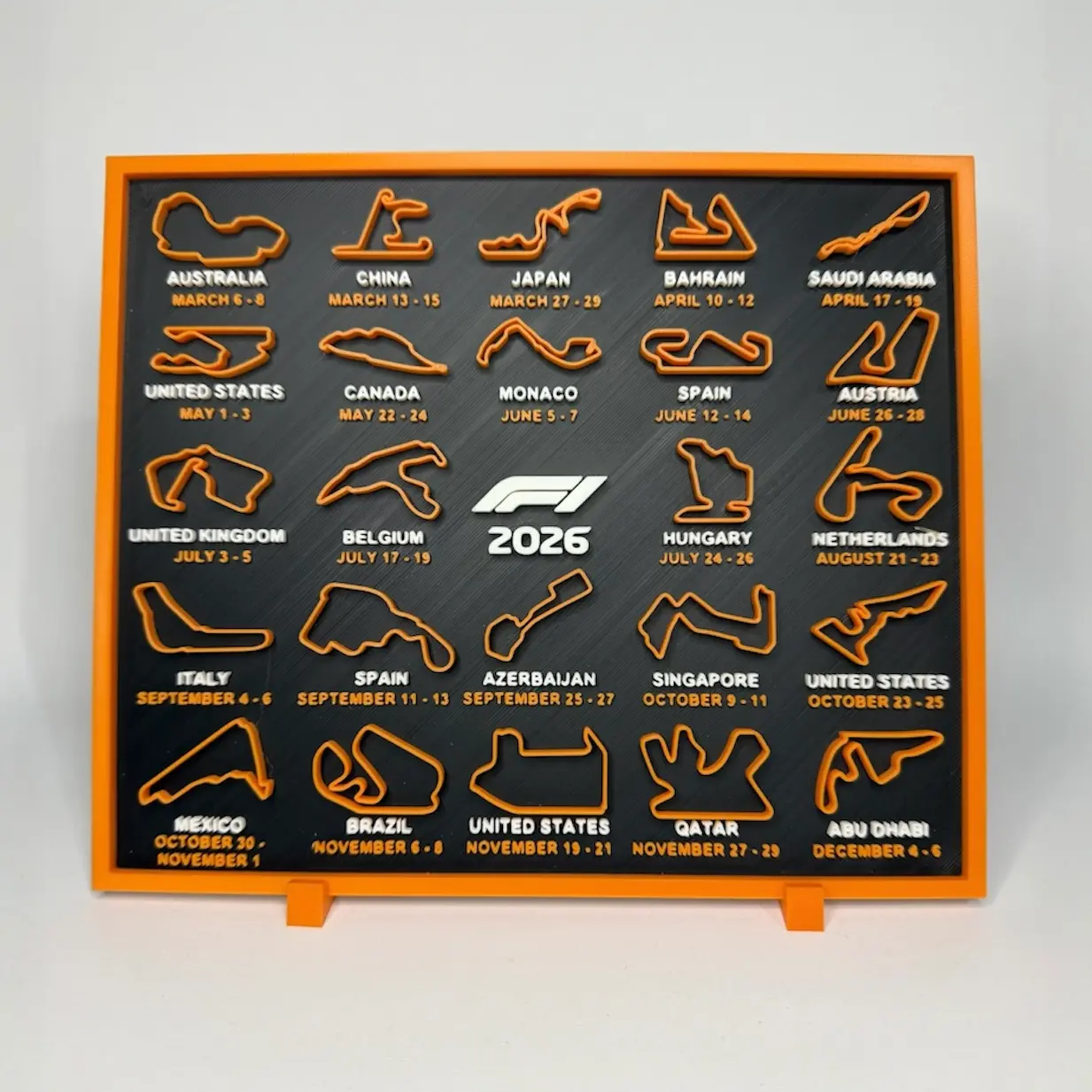 Calendario F1 Color Naranja 2