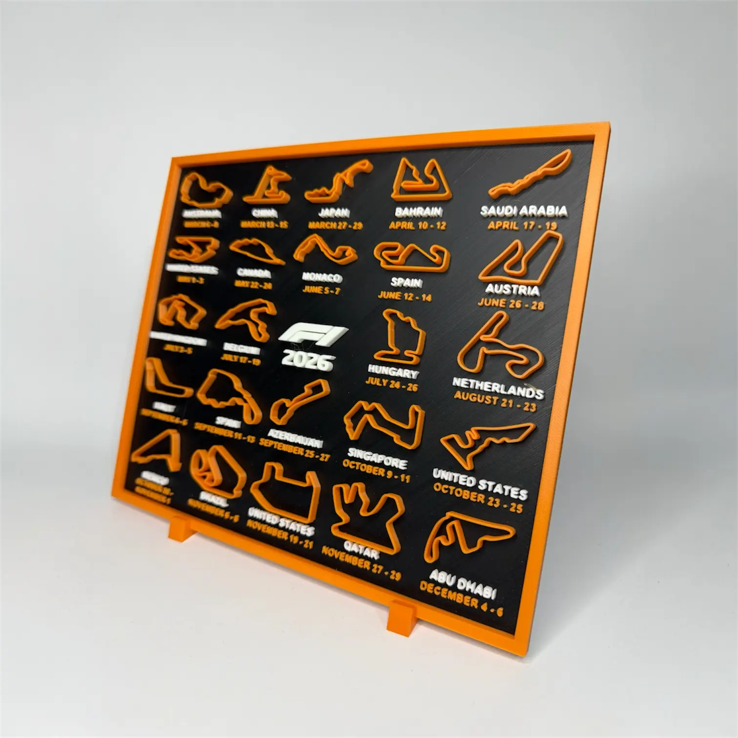 Calendario F1 Color Naranja 3
